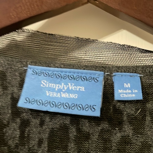 Simply Vera Vera Wang Black and Gray Cardigan Size M - Picture 3 of 6